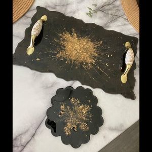 Resin art multipurpose Coaster + Trey